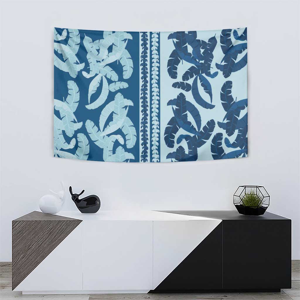Hawaii Pua Kenikeni Lei Tapestry With Lau Maia Royal Blue