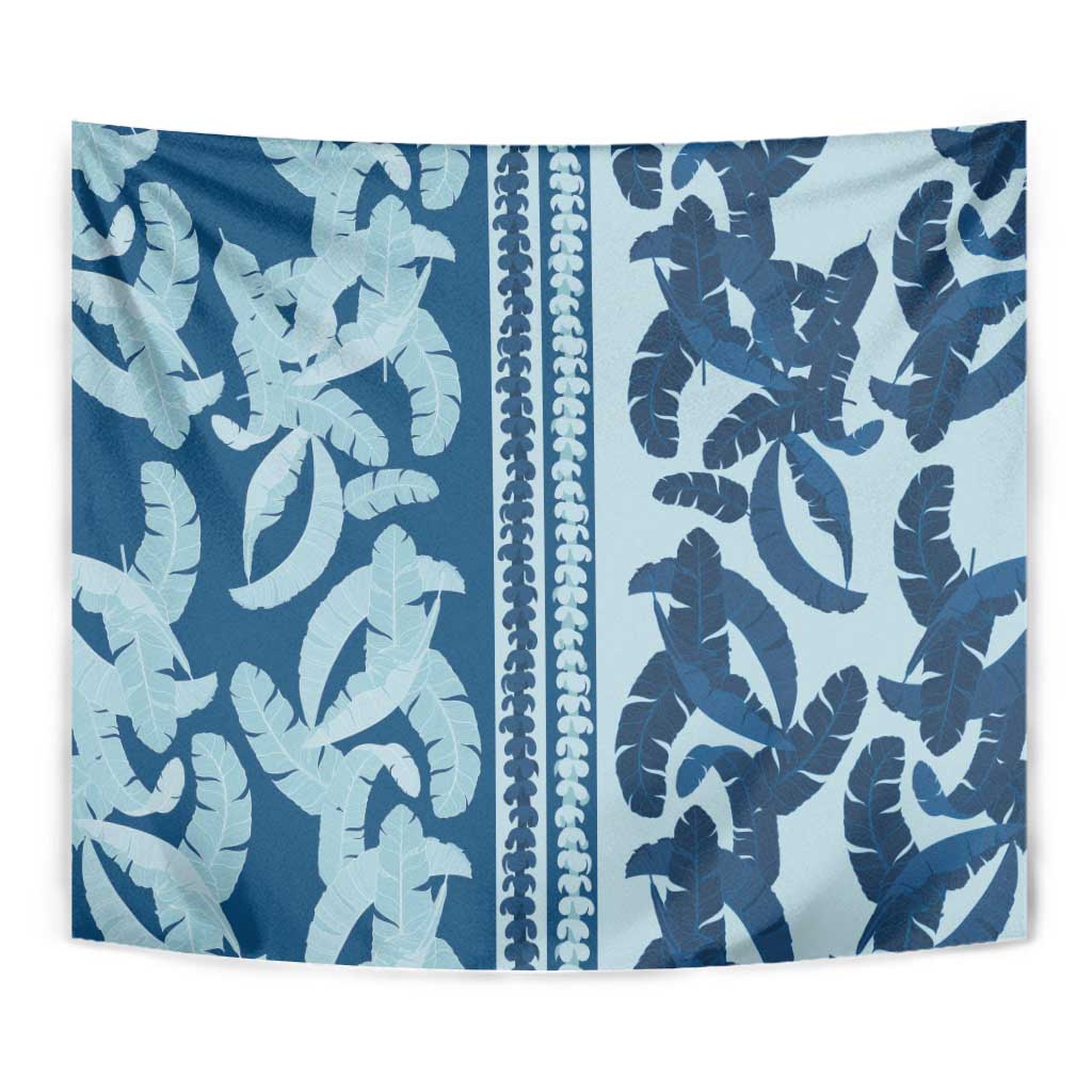 Hawaii Pua Kenikeni Lei Tapestry With Lau Maia Royal Blue