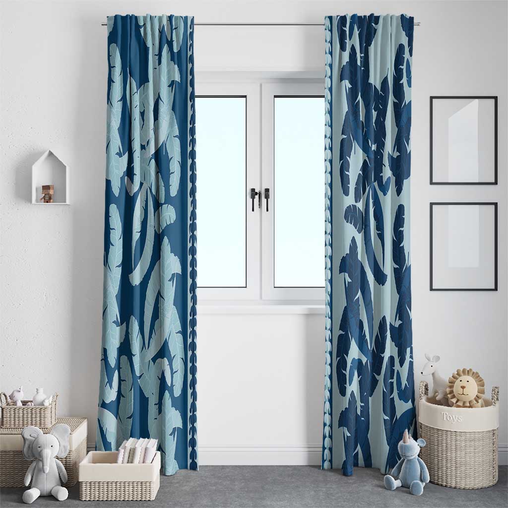 Hawaii Pua Kenikeni Lei Window Curtain With Lau Maia Royal Blue