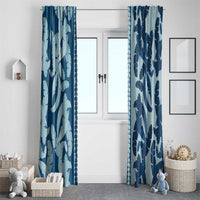 Hawaii Pua Kenikeni Lei Window Curtain With Lau Maia Royal Blue