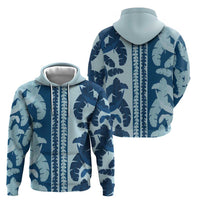 Hawaii Pua Kenikeni Lei Zip Hoodie With Lau Maia Royal Blue