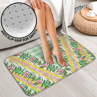 Hawaii Pikake Lokelani Plumeria Lei Bathroom Set Green Palaka Motifs