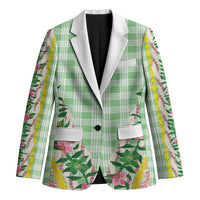 Hawaii Pikake Lokelani Plumeria Lei Blazer Green Palaka Motifs