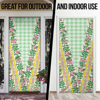 Hawaii Pikake Lokelani Plumeria Lei Door Cover Green Palaka Motifs LT05 - Polynesian Pride