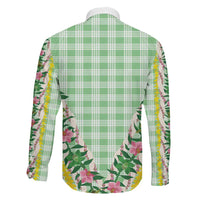 Hawaii Pikake Lokelani Plumeria Lei Family Matching Mermaid Dress and Hawaiian Shirt Green Palaka Motifs LT05 - Polynesian Pride