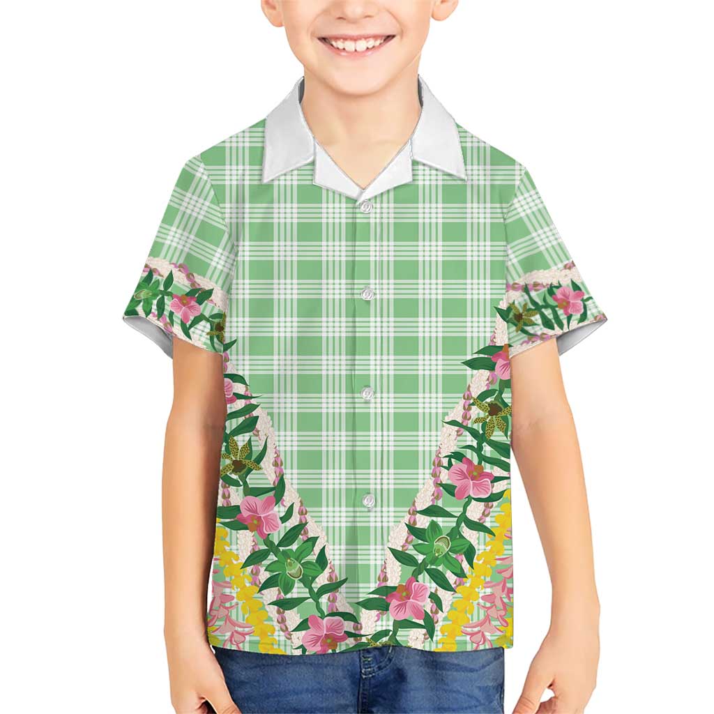 Hawaii Pikake Lokelani Plumeria Lei Hawaiian Shirt Green Palaka Motifs LT05 - Polynesian Pride