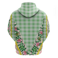 Hawaii Pikake Lokelani Plumeria Lei Hoodie Green Palaka Motifs LT05 - Polynesian Pride