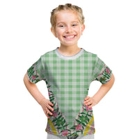 Hawaii Pikake Lokelani Plumeria Lei Kid T Shirt Green Palaka Motifs LT05 Green - Polynesian Pride