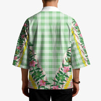 Hawaii Pikake Lokelani Plumeria Lei Kimono Green Palaka Motifs LT05 - Polynesian Pride
