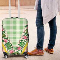 Hawaii Pikake Lokelani Plumeria Lei Luggage Cover Green Palaka Motifs LT05 Green - Polynesian Pride