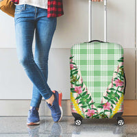 Hawaii Pikake Lokelani Plumeria Lei Luggage Cover Green Palaka Motifs LT05 - Polynesian Pride