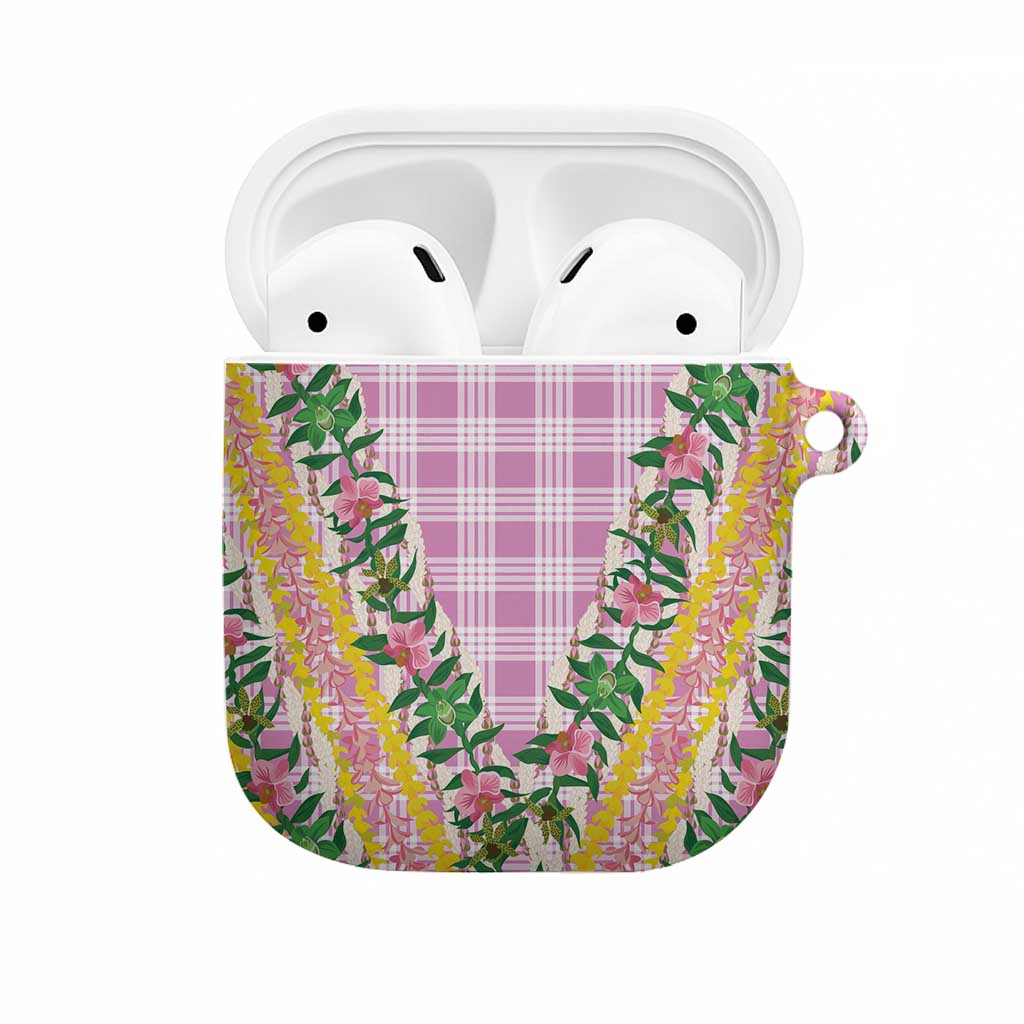 Hawaii Pikake Lokelani Plumeria Lei AirPods Case Pink Palaka Motifs
