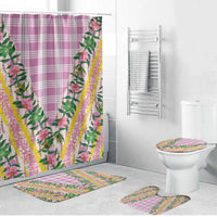 Hawaii Pikake Lokelani Plumeria Lei Bathroom Set Pink Palaka Motifs