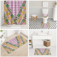 Hawaii Pikake Lokelani Plumeria Lei Bathroom Set Pink Palaka Motifs