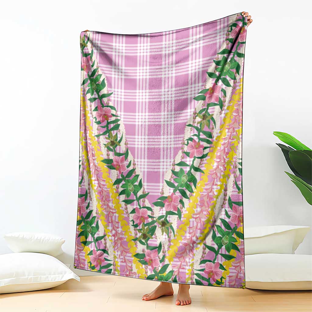 Hawaii Pikake Lokelani Plumeria Lei Blanket Pink Palaka Motifs LT05 - Polynesian Pride