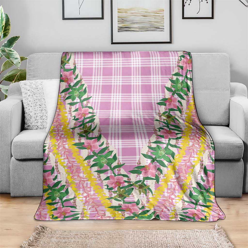 Hawaii Pikake Lokelani Plumeria Lei Blanket Pink Palaka Motifs LT05 - Polynesian Pride