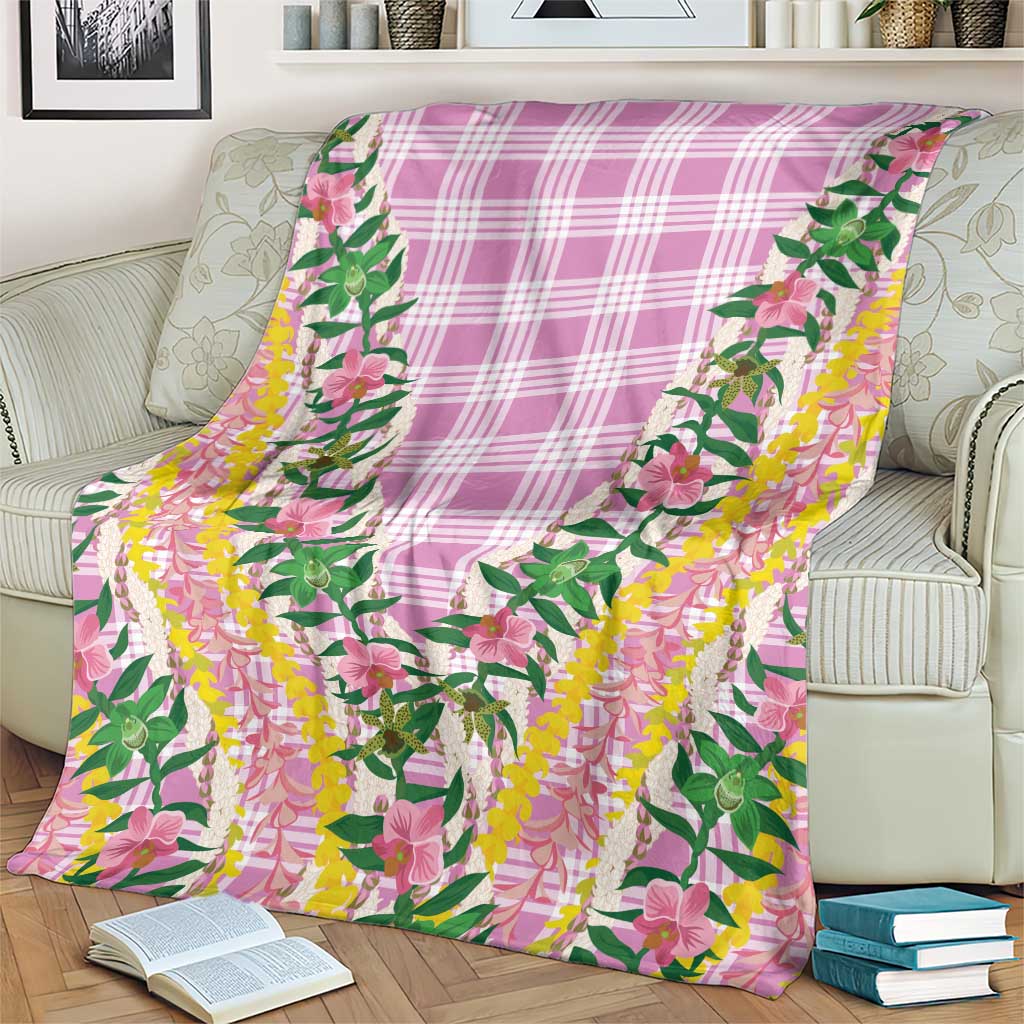 Hawaii Pikake Lokelani Plumeria Lei Blanket Pink Palaka Motifs LT05 - Polynesian Pride