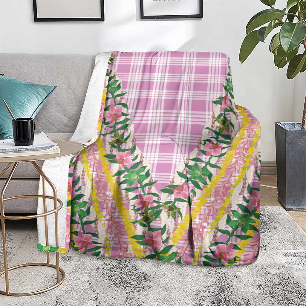 Hawaii Pikake Lokelani Plumeria Lei Blanket Pink Palaka Motifs LT05 - Polynesian Pride