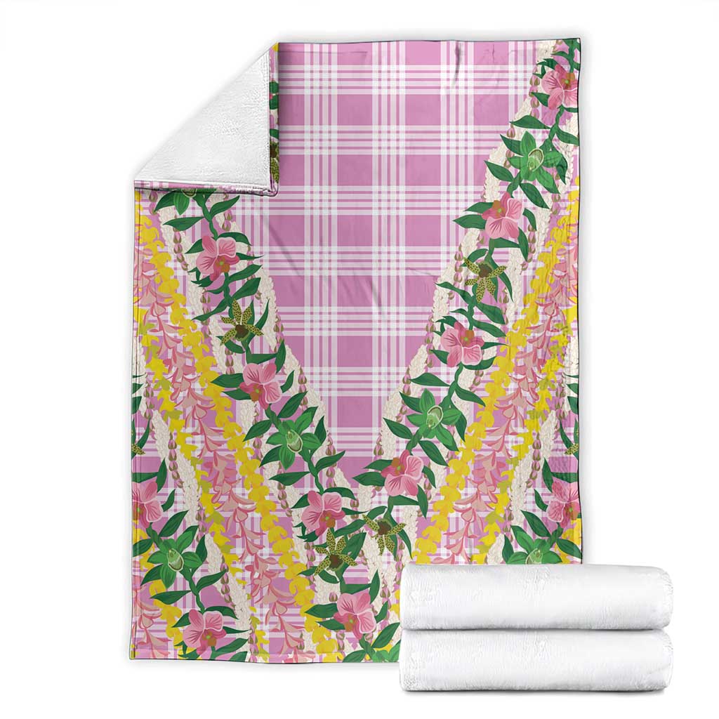 Hawaii Pikake Lokelani Plumeria Lei Blanket Pink Palaka Motifs LT05 - Polynesian Pride