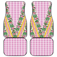 Hawaii Pikake Lokelani Plumeria Lei Car Mats Pink Palaka Motifs