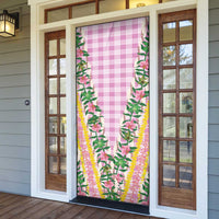 Hawaii Pikake Lokelani Plumeria Lei Door Cover Pink Palaka Motifs LT05 - Polynesian Pride