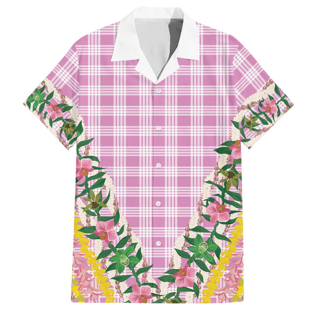 Hawaii Pikake Lokelani Plumeria Lei Hawaiian Shirt Pink Palaka Motifs LT05 Pink - Polynesian Pride