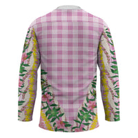 Hawaii Pikake Lokelani Plumeria Lei Hockey Jersey Pink Palaka Motifs LT05 - Polynesian Pride