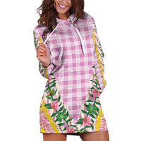 Hawaii Pikake Lokelani Plumeria Lei Hoodie Dress Pink Palaka Motifs LT05 Pink - Polynesian Pride