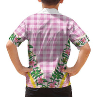 Hawaii Pikake Lokelani Plumeria Lei Kid Hawaiian Shirt Pink Palaka Motifs LT05 - Polynesian Pride