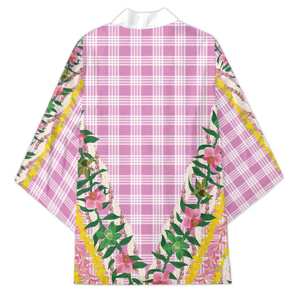 Hawaii Pikake Lokelani Plumeria Lei Kimono Pink Palaka Motifs