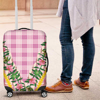 Hawaii Pikake Lokelani Plumeria Lei Luggage Cover Pink Palaka Motifs LT05 Pink - Polynesian Pride
