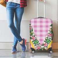 Hawaii Pikake Lokelani Plumeria Lei Luggage Cover Pink Palaka Motifs LT05 - Polynesian Pride