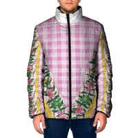 Hawaii Pikake Lokelani Plumeria Lei Padded Jacket Pink Palaka Motifs LT05 Men Pink - Polynesian Pride