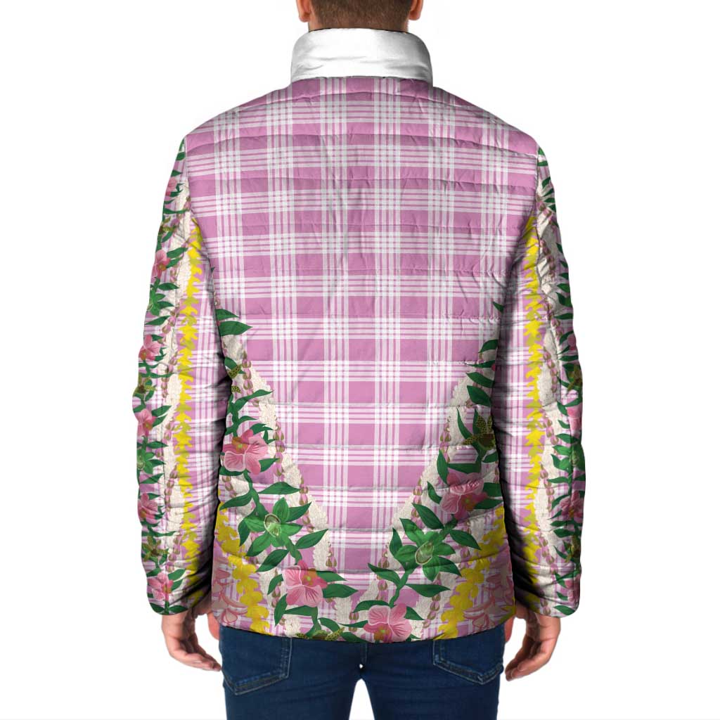 Hawaii Pikake Lokelani Plumeria Lei Padded Jacket Pink Palaka Motifs LT05 - Polynesian Pride