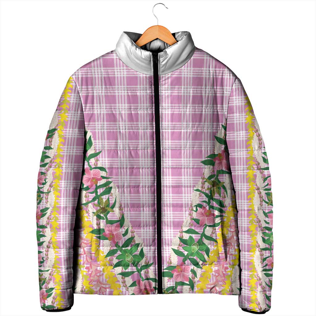 Hawaii Pikake Lokelani Plumeria Lei Padded Jacket Pink Palaka Motifs LT05 - Polynesian Pride