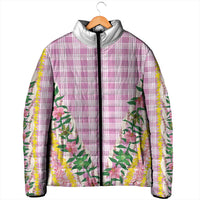 Hawaii Pikake Lokelani Plumeria Lei Padded Jacket Pink Palaka Motifs LT05 - Polynesian Pride
