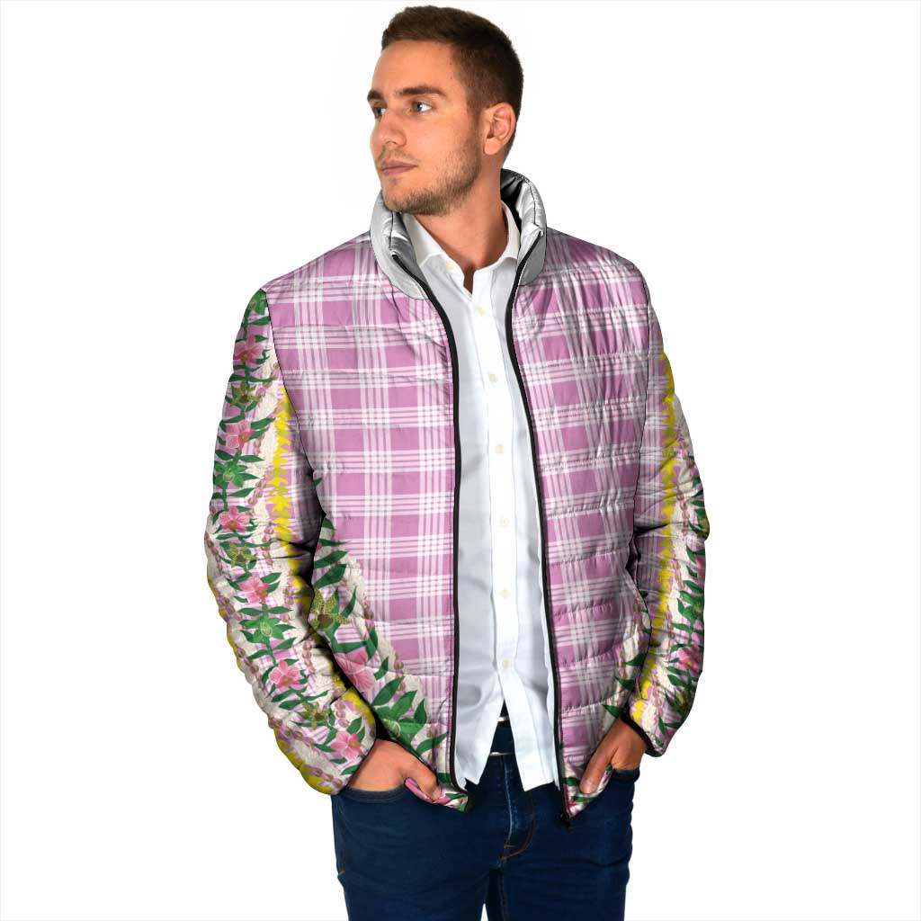 Hawaii Pikake Lokelani Plumeria Lei Padded Jacket Pink Palaka Motifs LT05 - Polynesian Pride