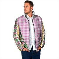 Hawaii Pikake Lokelani Plumeria Lei Padded Jacket Pink Palaka Motifs LT05 - Polynesian Pride