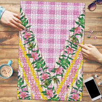 Hawaii Pikake Lokelani Plumeria Lei Puzzle Pink Palaka Motifs LT05 Pink - Polynesian Pride