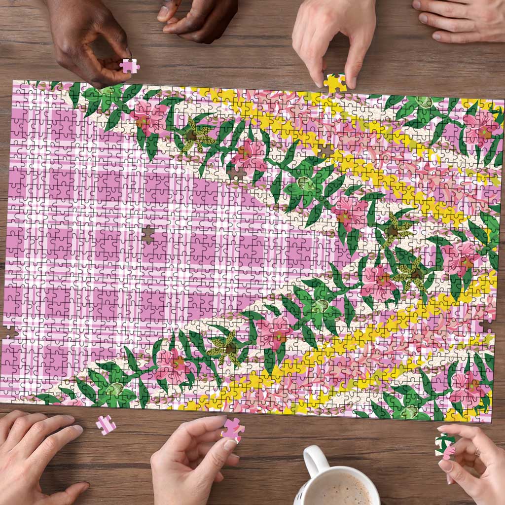 Hawaii Pikake Lokelani Plumeria Lei Puzzle Pink Palaka Motifs LT05 - Polynesian Pride