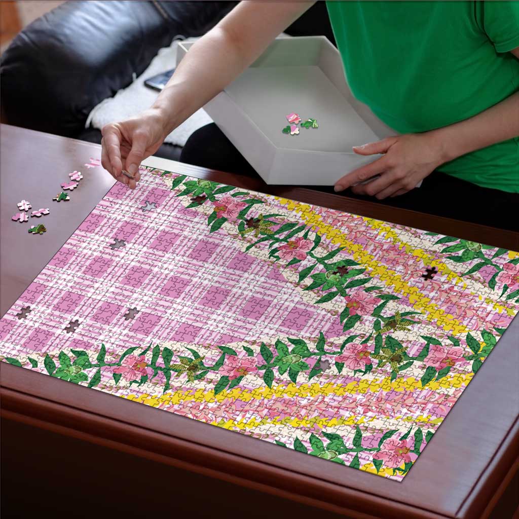 Hawaii Pikake Lokelani Plumeria Lei Puzzle Pink Palaka Motifs LT05 - Polynesian Pride