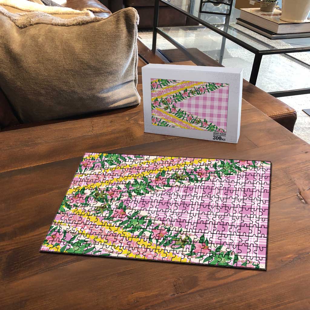 Hawaii Pikake Lokelani Plumeria Lei Puzzle Pink Palaka Motifs LT05 - Polynesian Pride