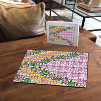 Hawaii Pikake Lokelani Plumeria Lei Puzzle Pink Palaka Motifs LT05 - Polynesian Pride