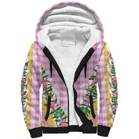 Hawaii Pikake Lokelani Plumeria Lei Sherpa Hoodie Pink Palaka Motifs LT05 Unisex Pink - Polynesian Pride