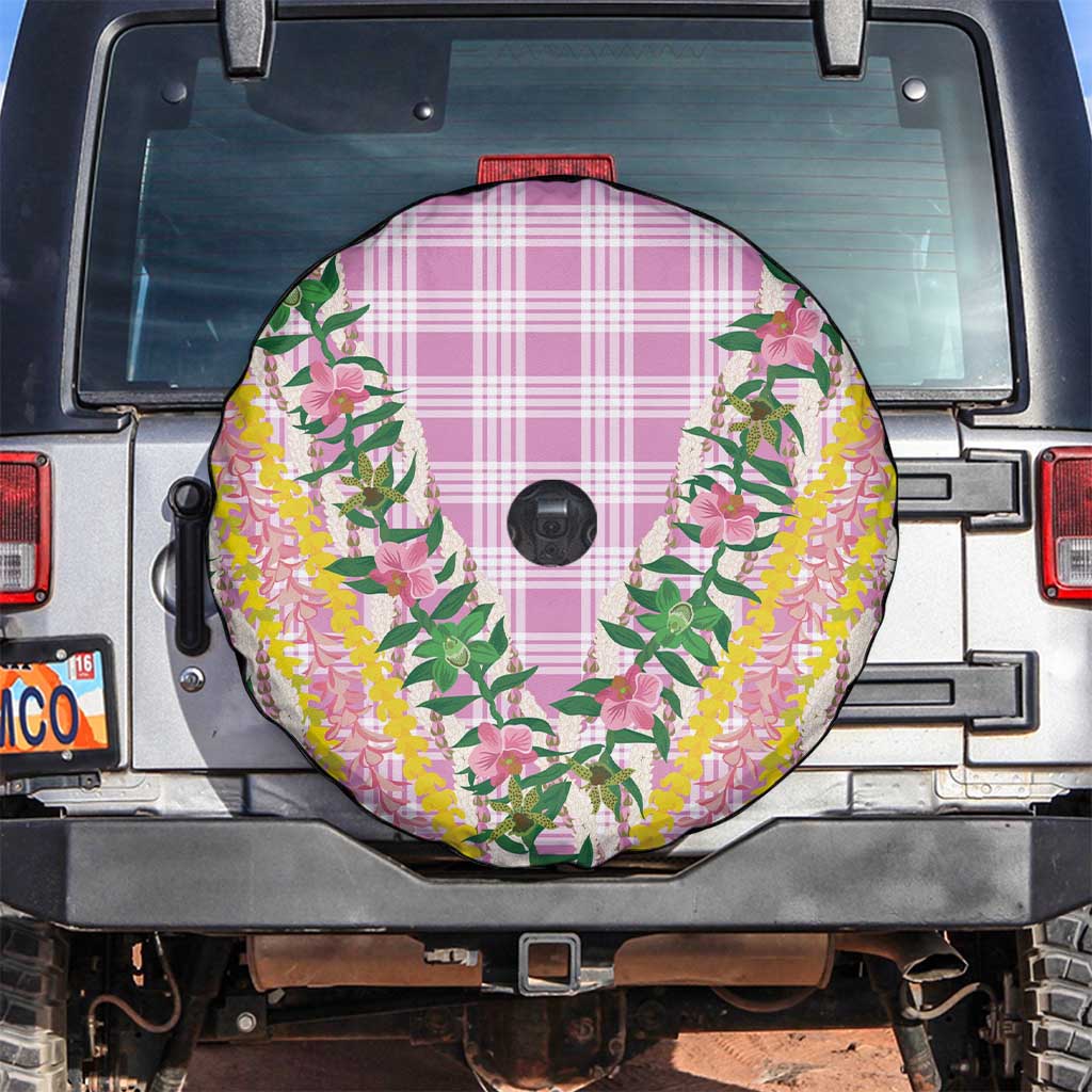 Hawaii Pikake Lokelani Plumeria Lei Spare Tire Cover Pink Palaka Motifs LT05 Pink - Polynesian Pride