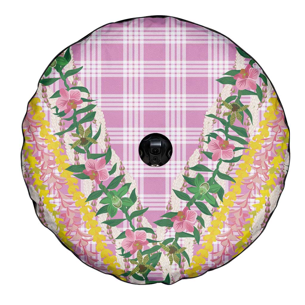 Hawaii Pikake Lokelani Plumeria Lei Spare Tire Cover Pink Palaka Motifs LT05 - Polynesian Pride