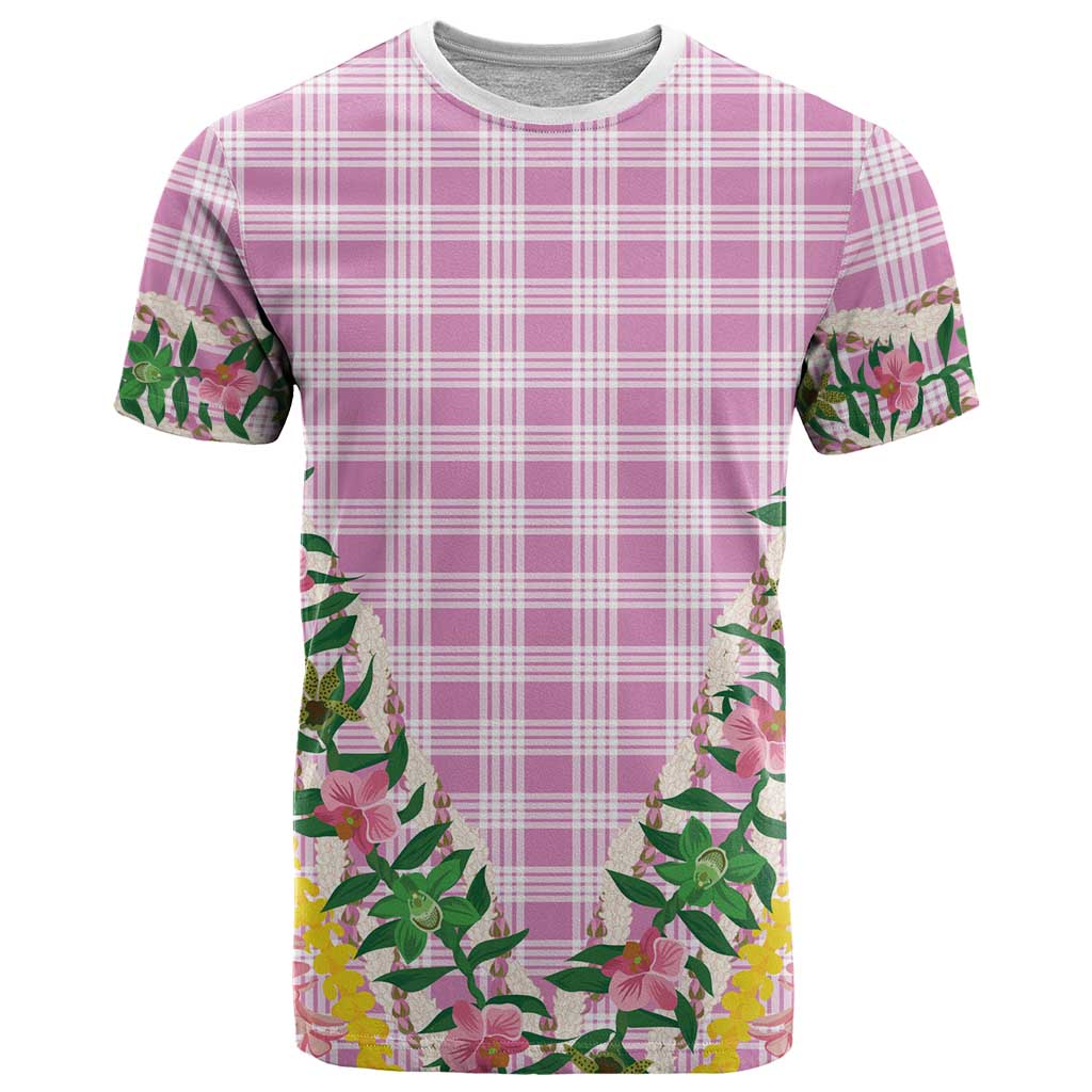 Hawaii Pikake Lokelani Plumeria Lei T Shirt Pink Palaka Motifs