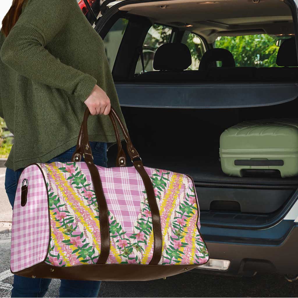 Hawaii Pikake Lokelani Plumeria Lei Travel Bag Pink Palaka Motifs