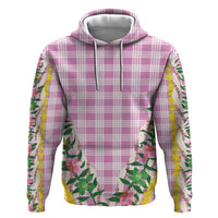 Hawaii Pikake Lokelani Plumeria Lei Zip Hoodie Pink Palaka Motifs LT05 Pullover Hoodie Pink - Polynesian Pride