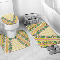 Hawaii Pikake Lokelani Plumeria Lei Bathroom Set Yellow Palaka Motifs